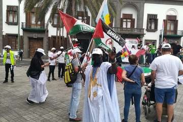 Marcha en la capital grancanaria por la libertad del pueblo saharaui/TA.